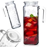 Dzbanek na Napoje Sok Kompot Wodę do Napojów Wąski Lodówki Szklany Pokrywka