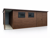 Domek Narzędziowy Ogrodowy 5x3 + 1x3 wiata Ciemny Orzech PREMIUM