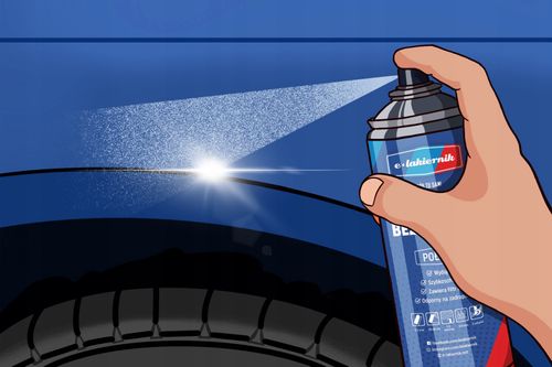 lakier samochodowy w sprayu + bezbarwny połysk bmw 475 blacksapphir na Arena.pl