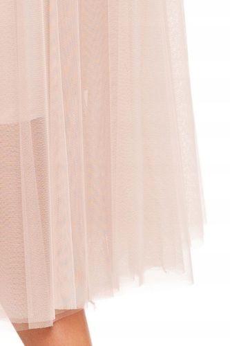 Spódnica Tiulowa Damska Elegancka Beżowa MIDI Modna Zwiewna Tiul MORAJ L/XL na Arena.pl