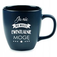 B.DUŻY KUBEK GRANATOWY MATOWY Z WŁASNYM NADRUKIEM DO KAWY NA PREZENT GRAWER