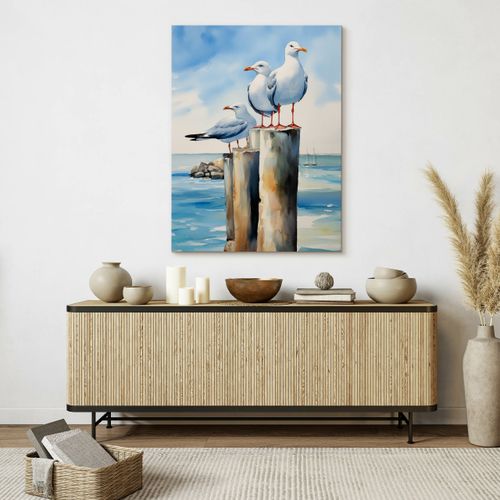 Obraz Na Płótnie Abstrakcyjne Mewy 60cm x 90cm na Arena.pl