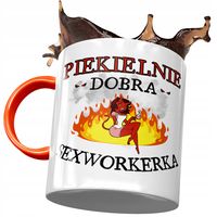 Kubek Pomarańczowy Dla Sexworkerki Piekielnie Z Nadrukiem Ze Zdjęciem