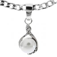 SREBRNY WISIOREK Z PERŁĄ SREBRO PRÓBY 925