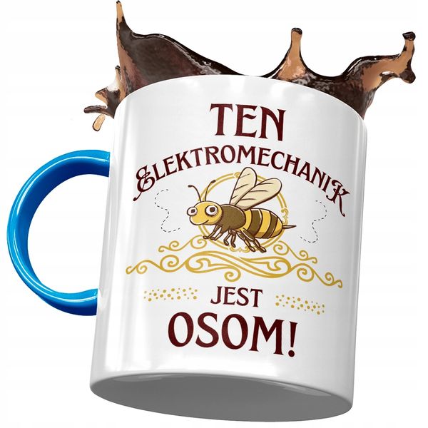 Kubek Błękitny Dla Elektromechanika Jest Osom Z Nadrukiem Ze Zdjęciem zdjęcie 1