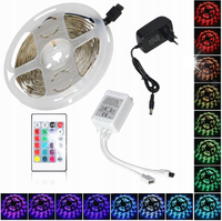 TAŚMA LED RGB 5050 KOLOROWA 3 METRY 30 LED/m + ZASILACZ + STEROWNIK + PILOT