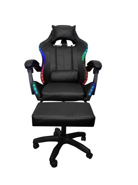 Fotel gamingowy Games czarny LED zdjęcie 2