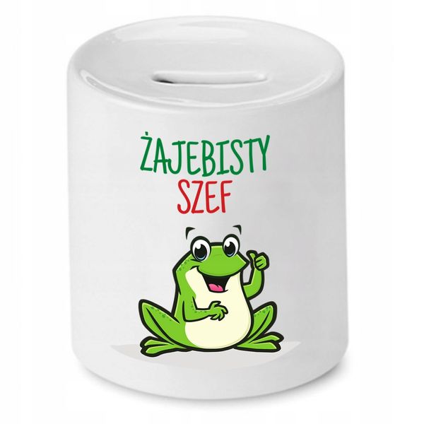 Skarbonka Dla Szefa Szefowa Żajebisty Prezent Z Nadrukiem Ze Zdjęciem zdjęcie 1