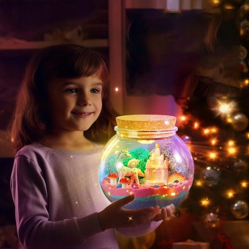 ZESTAW KREATYWNY JEDNOROŻEC MAGICZNE TERRARIUM AKWA DIY LAMPKA LED KRYSZTAŁ na Arena.pl