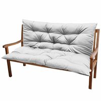 17697 Poduszka na ławkę do ogrodu PODWÓJNA 120x100 SZARA na huśtawkę