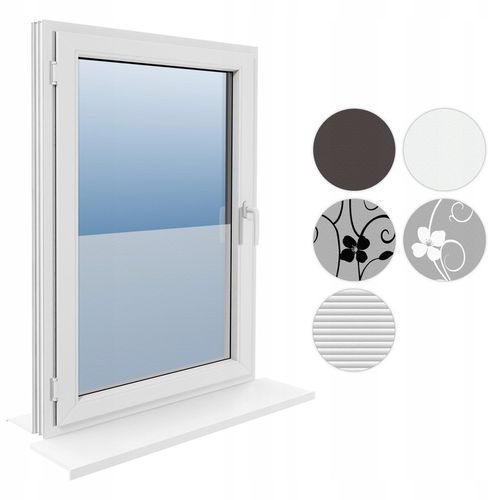 FOLIA OKIENNA STATYCZNA 90x100 MLECZNA KWIATY PASY WZORY OKLEINA na Arena.pl