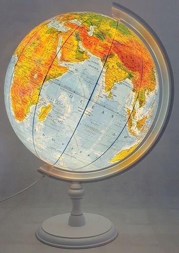 Globus 320mm PODŚWIETLANY 2w1 BIAŁA STOPKA DREWNO, + aplikacja , NA PREZENT na Arena.pl