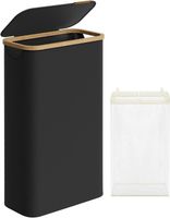 WĄSKI DUŻY KOSZ NA PRANIE/ZABAWKI Z POKRYWKĄ CZARNY 60L