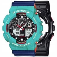 ZESTAW G-SHOCK GA-100-1A4ER ZIELONY NIEBIESKI