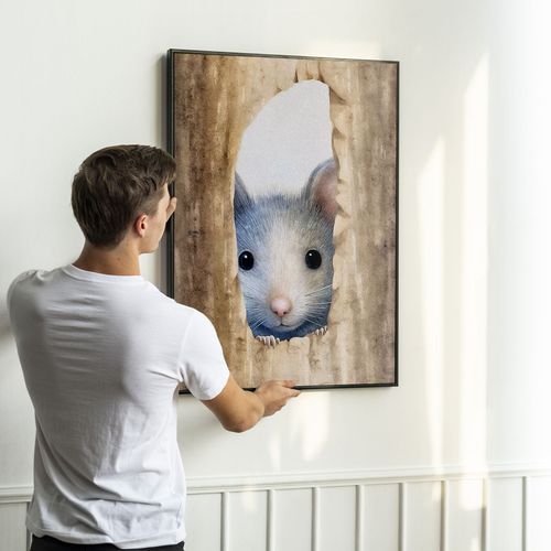 Plakat dla dziecka myszka mysz 61x91 cm w czarnej ramie na Arena.pl