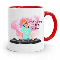 Dla Dja Muzyka Kubek Czerwony Zaufaj Mi! Prezent Z Nadrukiem Ze Zdjęciem
