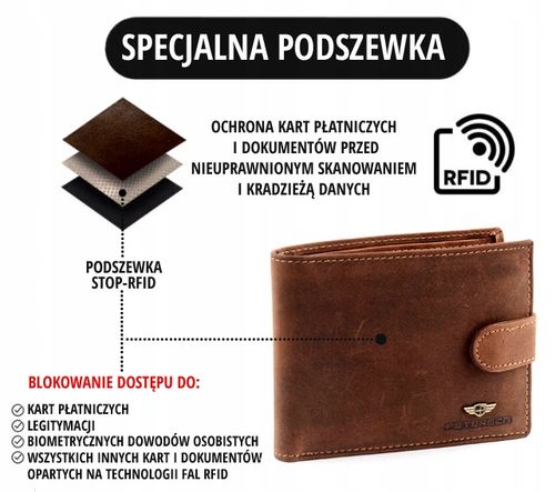 PETERSON modny portfel męski skórzany nubuk RFID na prezent na Arena.pl