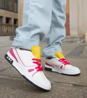 Biało-różowe sneakersy z żółtym językiem Archie 39