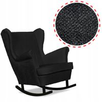 Fotel uszak Bella bujany skandynawski  czarny grafitowy bujak