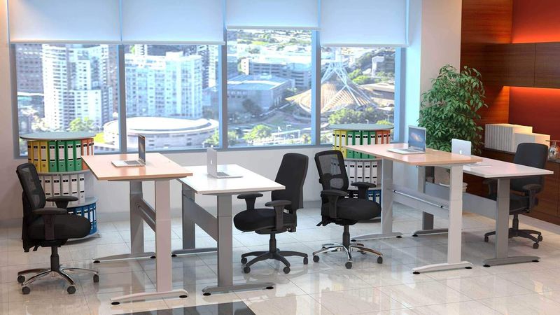 Solidne biurko stojące, biurko z regulacją wysokości zdjęcie 3