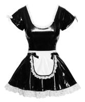 sukienka pokojówki winylowa black level czarna xl