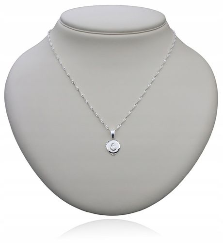 Łańcuszek Srebrny MEDALIK KOMUNIJNY Matka Boska do Komunii na Chrzest na Arena.pl