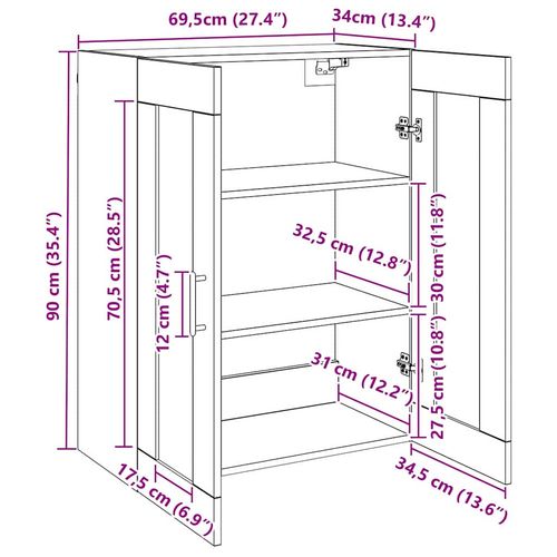 Bufet Czarny 69.5 x 34 x 90 cm Materiał drewnopochodny na Arena.pl