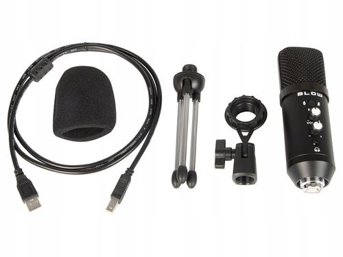 MIKROFON STUDYJNY Z TRIPODEM POJEMNOŚCIOWY REGULACJA UCHWYT GAMINGOWY USB na Arena.pl