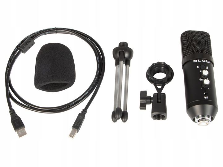 MIKROFON STUDYJNY Z TRIPODEM POJEMNOŚCIOWY REGULACJA UCHWYT GAMINGOWY USB zdjęcie 3