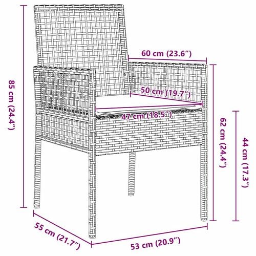 Zestaw Bistro Ogrodowego 3 pcs Szary Polirattan na Arena.pl