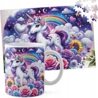 ZESTAW KUBEK + PUZZLE 110EL - JEDNOROŻEC UNICORN KOŃ
