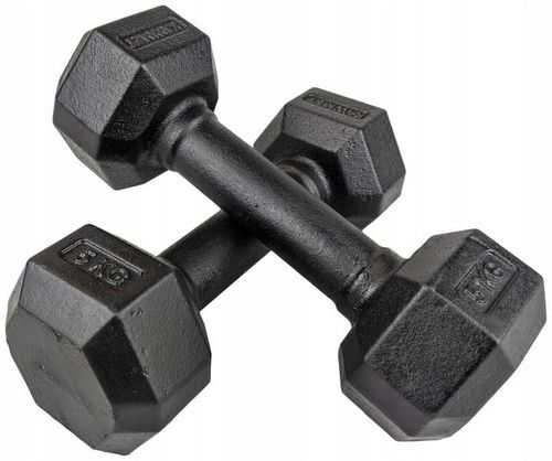 Zestaw hantli żeliwnych hexagonalnych HEX 2 x 5 kg na Arena.pl