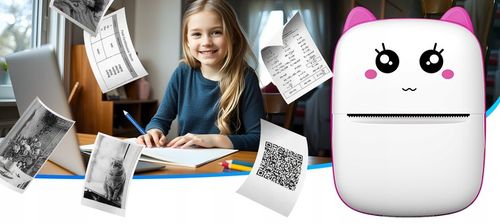 MINI DRUKARKA TERMICZNA DRUKUŚ ORYGINALNY DO ZDJĘĆ NOTATEK + 11SZT ROLEK na Arena.pl