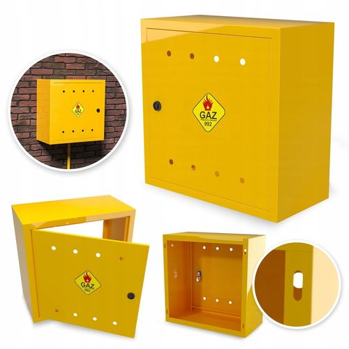 SKRZYNKA GAZOWA 60x60x25 SZAFKA STANDARD NA ZAWÓR GAZ KOLOR ŻÓŁTY na Arena.pl