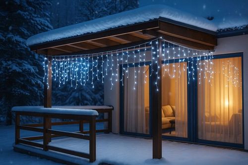 SOPLE 300 LED BIAŁE ZIMNE ZEWNĘTRZNE CHOINKOWE Świąteczne sople dekoracja na Arena.pl