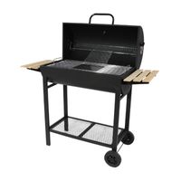 Duży Grill Węglowy Ogrodowy z Pokrywą i Termometrem – Solidny Grill prostokątny z Popielnikiem GW0301
