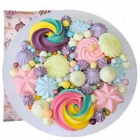 Posypka ozdoby na tort bezy dekoracje urodziny kolorowe beziki perełki