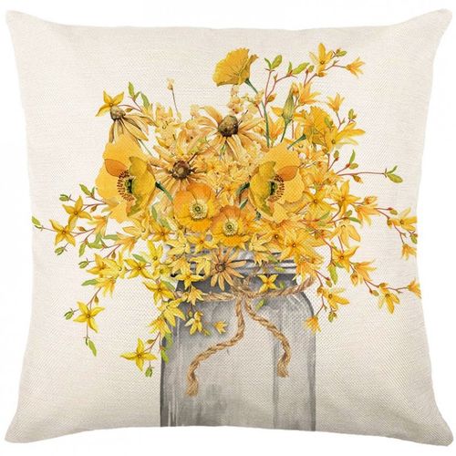 lniana poszewka na poduszkę 45 x 45 cm z nadrukiem bukiet kwiatów pod237 na Arena.pl