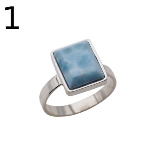 Pierścionek - prostokątny Larimar w srebrze 3 na Arena.pl
