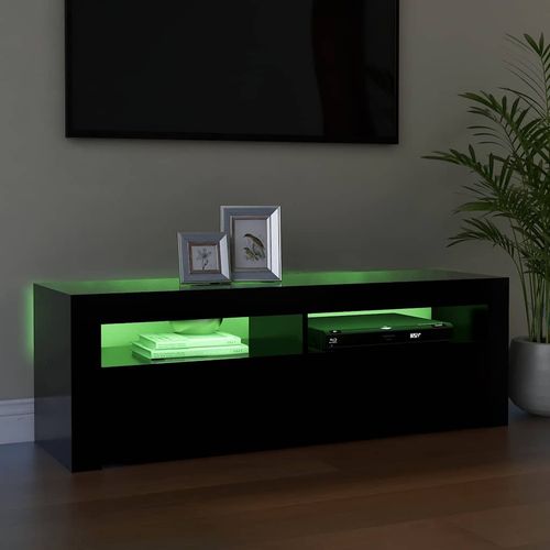 Szafka pod TV z oświetleniem LED, czarna, 120x35x40 cm na Arena.pl