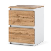 Szafka Nocna Dla Dzieci 2 Szuflady Stolik Skandynawski Rtv Biały Dąb Wotan