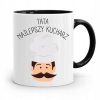 Kubek Czarny Na Dzień Ojca Najlepszy Kucharz Z Nadrukiem Ze Zdjęciem