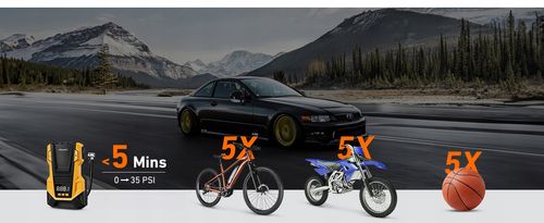 Kompresor Samochodowy 12V 230V Feegar Sprężarka Pompa Przenośna Do Kół Led na Arena.pl