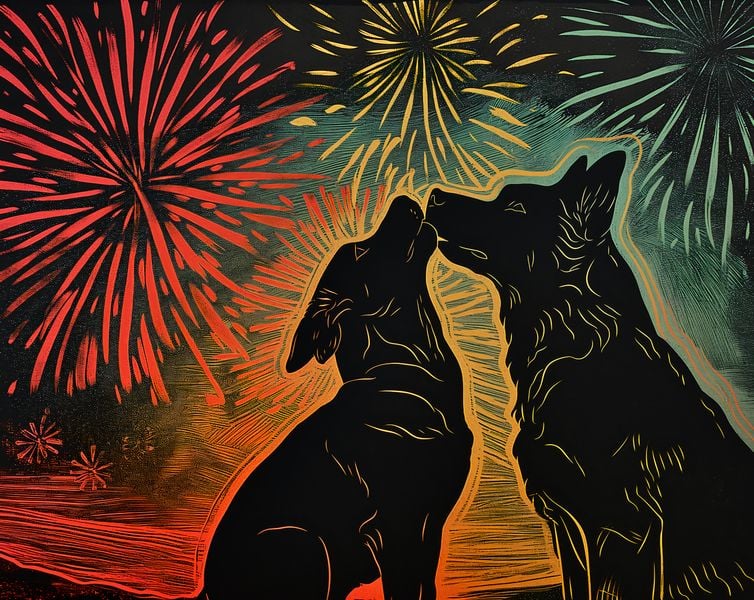 Plakat 76x60,5cm Psi Uścisk zdjęcie 1