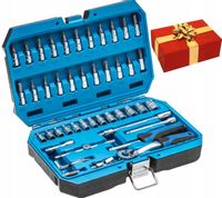 HOGERT ZESTAW KLUCZY NASADOWYCH 1/4" NASADKI BITY KLUCZE NASADOWE 46 szt.