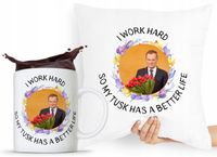 Zestaw Poduszka + Kubek Po Platforma Donald Tusk Z Nadrukiem Ze Zdjęciem