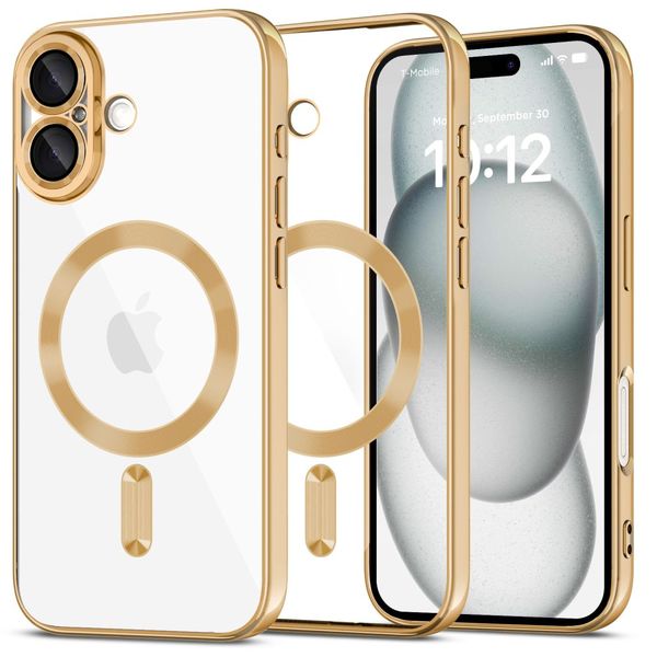 Etui Tech-Protect MagFlex MagSafe DO iPhone 16 Shiny Gold Transparentne zdjęcie 1