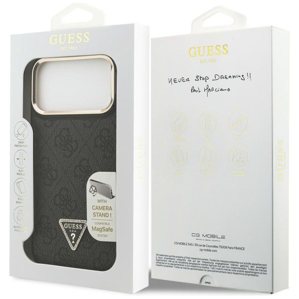 etui guess 4g pu triangle logo & stand   camera magsafe do iphone 17 zdjęcie 8