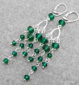 ARSYLION kolczyki z kryształkami Swarovski Emerald