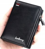 Czarny Męski Portfel Skórzany Na Suwak Elegancki